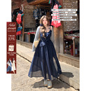 安妮不火 星空波点荷叶花边连衣裙女2024新款微胖大码收腰吊带裙