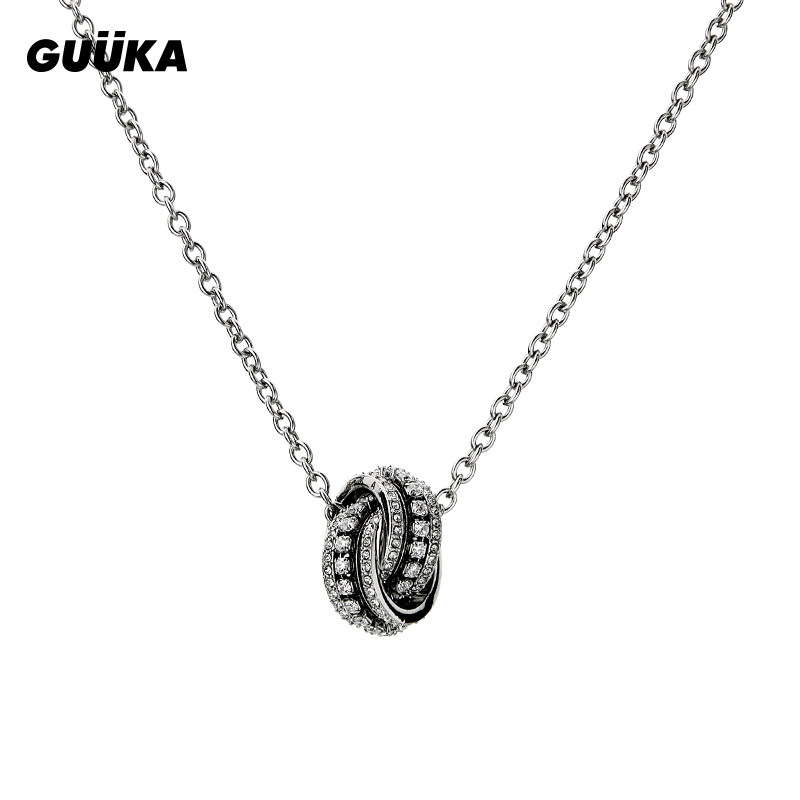 甘望星同款GUUKA双环不锈钢项链图片