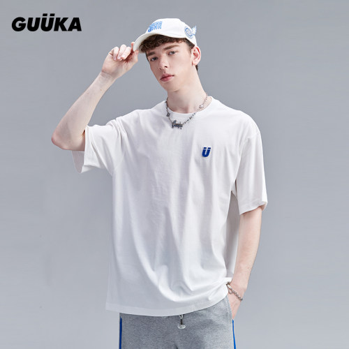 Guuka任嘉伦同款短袖T恤纯色宽松