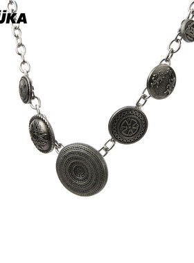 GUUKA潮牌原创复古朋克吊坠项链女春季新款 不锈钢合金颈联女配饰