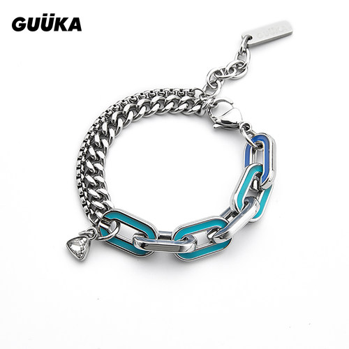 刘旸同款GUUKA潮牌古巴链手链