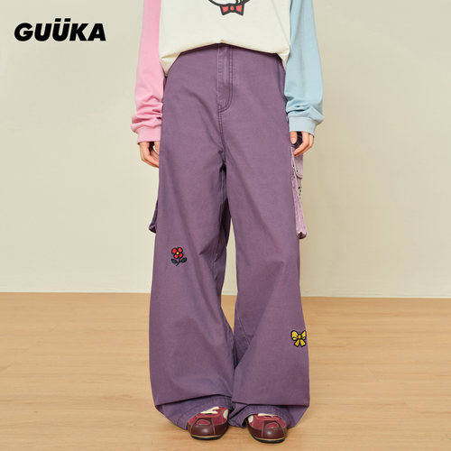 GUUKA原田治联名竹节棉工装裤