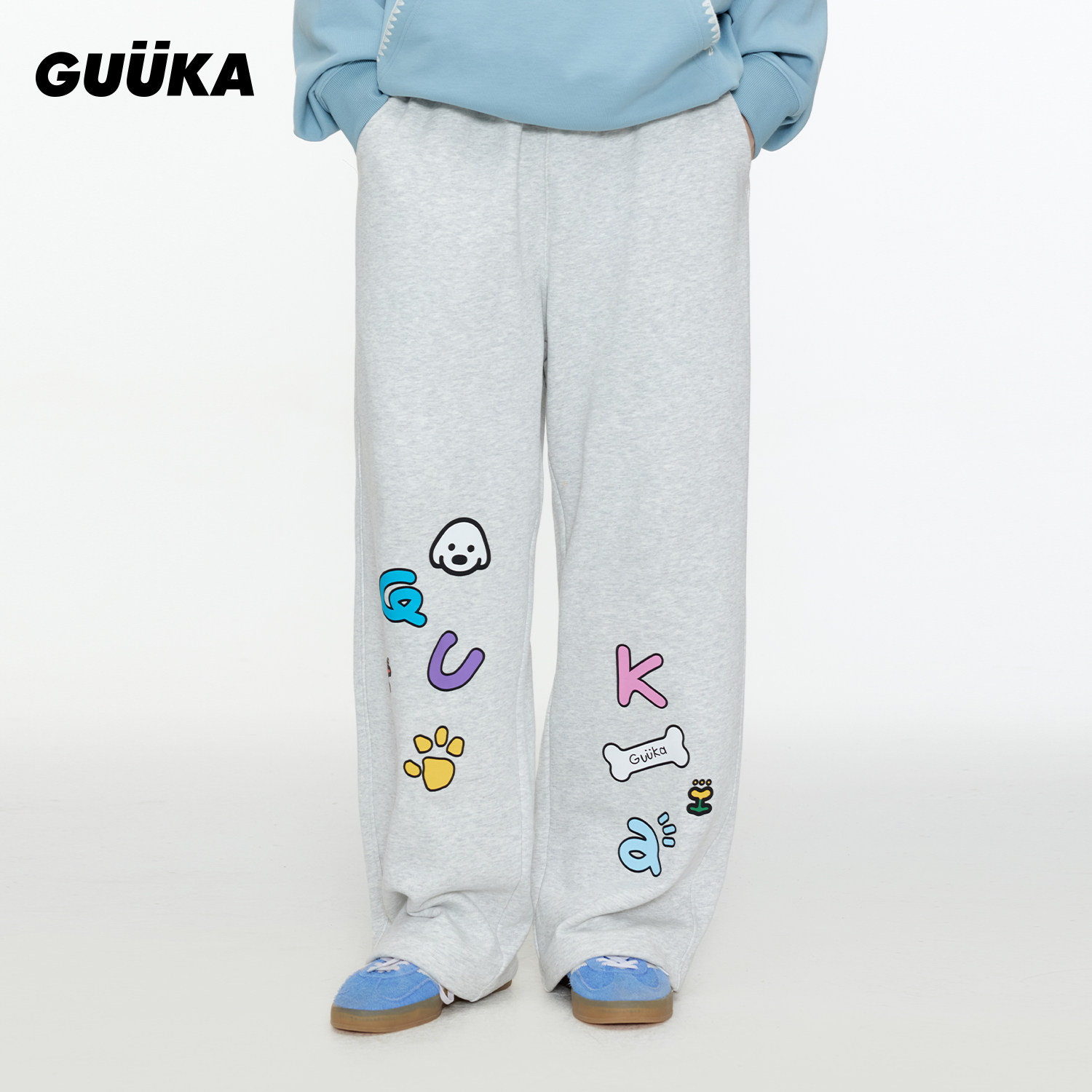 GUUKA潮牌重磅纯棉堆堆卫裤男图片