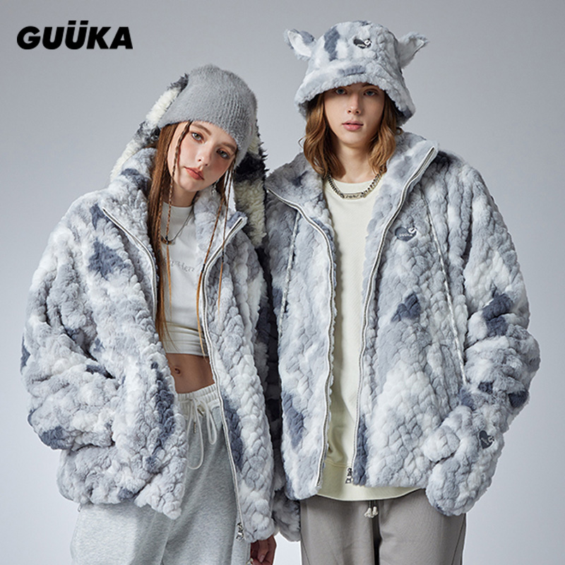 赵品霖同款GUUKA仿兔毛外套
