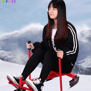 滑力宝成人儿童单人滑冰车滑雪车冰雪两用车冰上雪上自行车漂移车