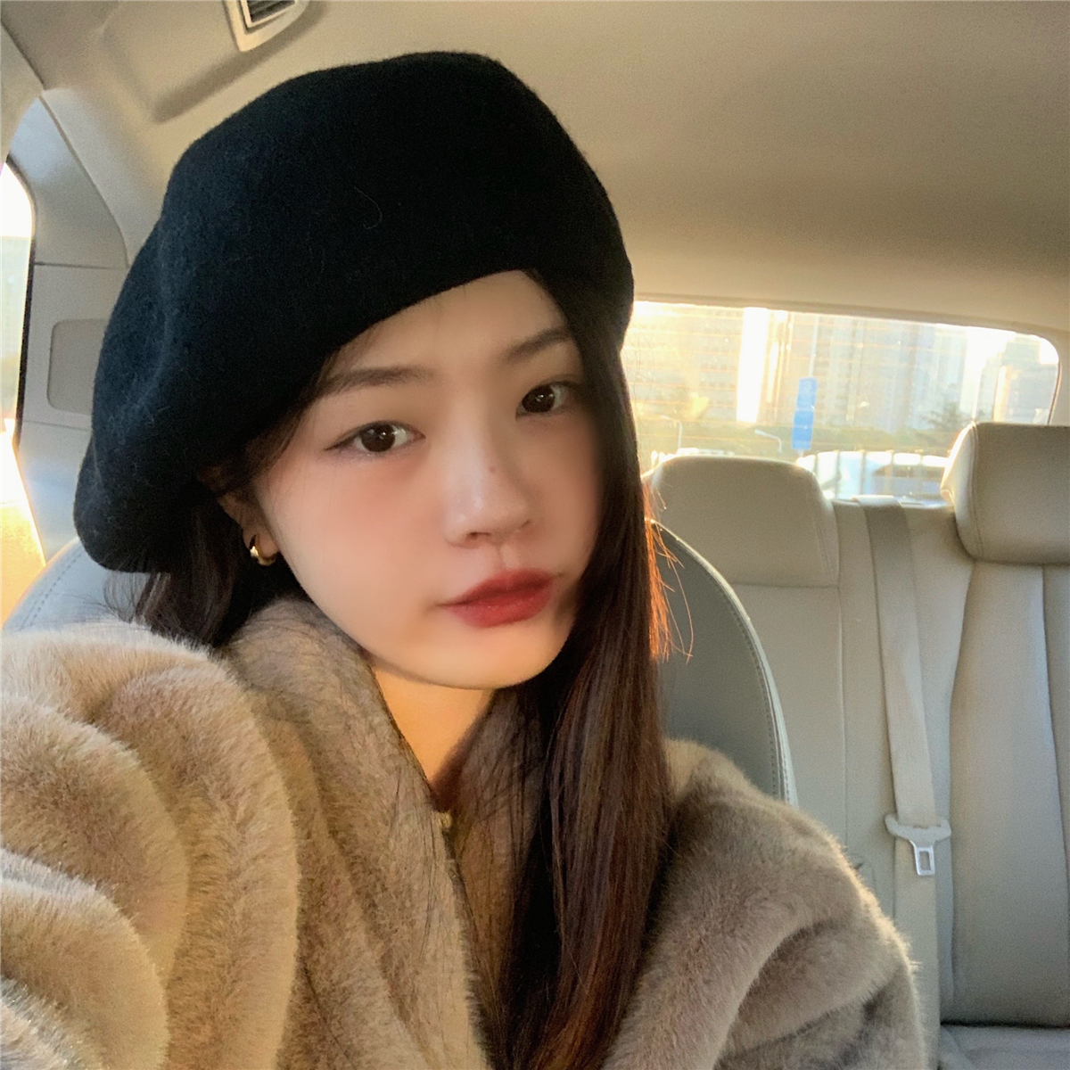 丁走走百搭大版显脸小贝雷帽女