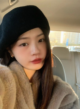 丁走走百搭大版显脸小贝雷帽女