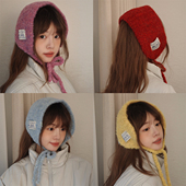 丁走走糖果色软糯系带毛绒耳罩女秋冬季 护耳保暖耳套护颈围脖两用