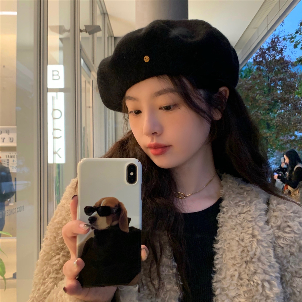 丁走走气质百搭羊毛呢贝雷帽秋冬