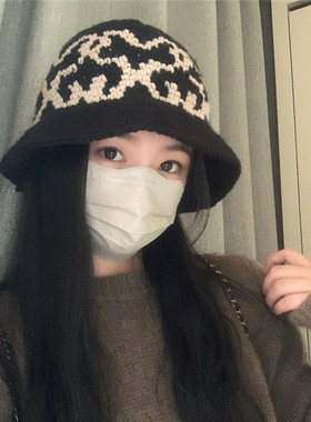 白敬亭同款毛线帽复古手工针织帽