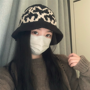 白敬亭同款帽子女秋冬百搭保暖针织帽复古显脸小手工渔夫毛线帽男