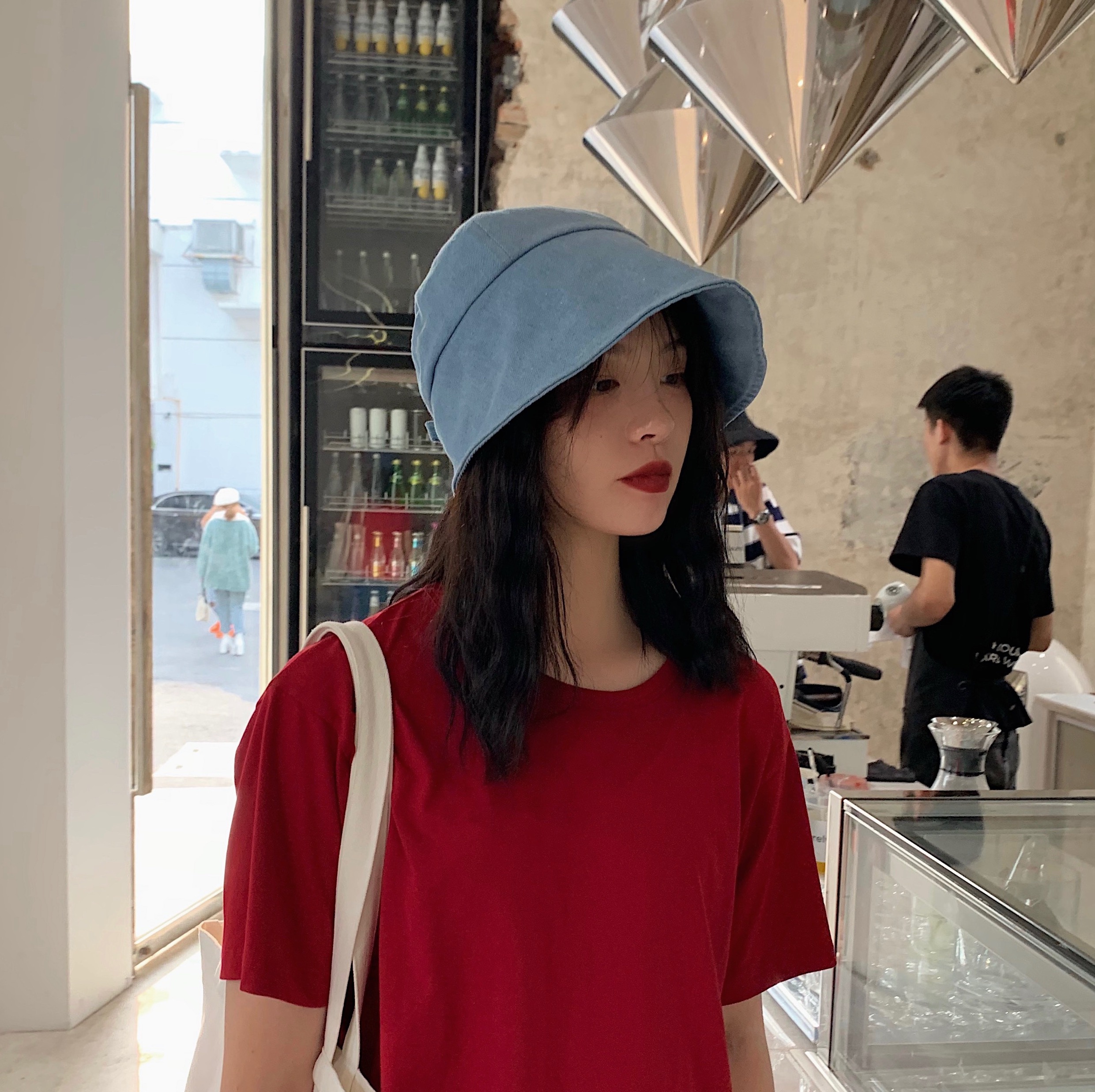 (用1元券)丁走走/东大门同款小众水洗牛仔渔夫帽女日系休闲复古遮阳盆帽男