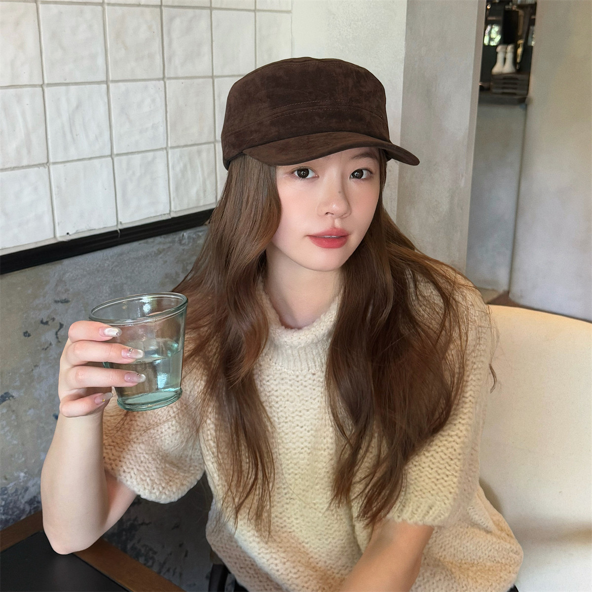 丁走走韩系时髦麂皮绒平顶马术帽女高级感显脸小复古百搭鸭舌帽子,服饰配件/皮带/帽子/围巾,帽子,淘宝优惠券,粉丝福利购,淘宝优惠卷