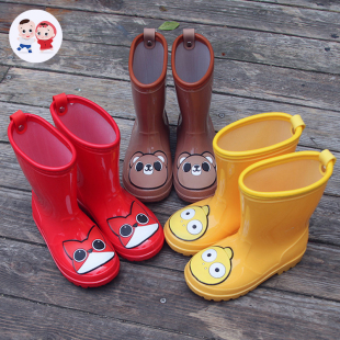 儿童水鞋中大童雨鞋恐龙男童中筒雨靴女童轻便防滑秋冬公主幼儿园