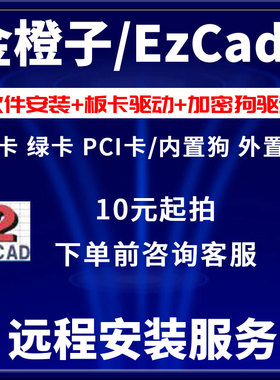 金橙子EzCad2激光打标机软件驱动远程安装板卡加密狗驱动远程安装