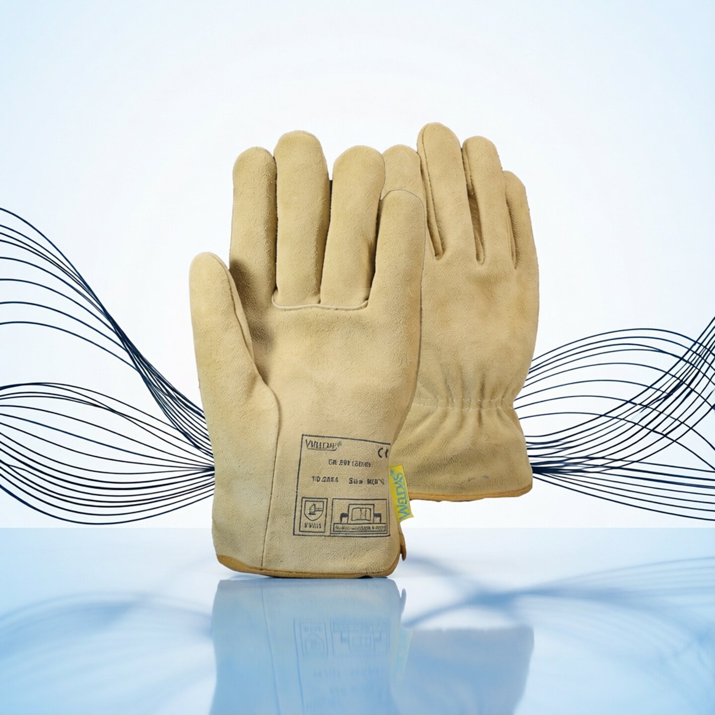 威特仕10-2064电焊手套短牛皮焊接劳保工作手套司机搬运包装骑车