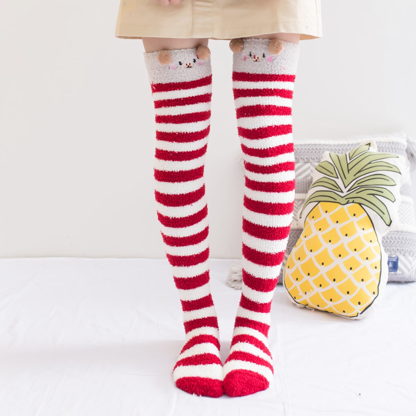 睡眠袜保暖包邮日韩系珊瑚绒甜美