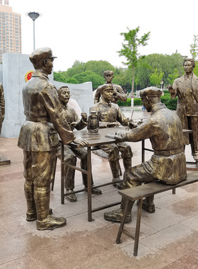 定制八路红军抗战玻璃钢雕塑