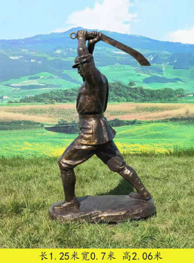 定制红军八路军雕塑红色文化铸铜人物军民一家亲抗战落地仿铜摆件