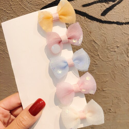 韩版亮片公主风网纱百搭碎发夹