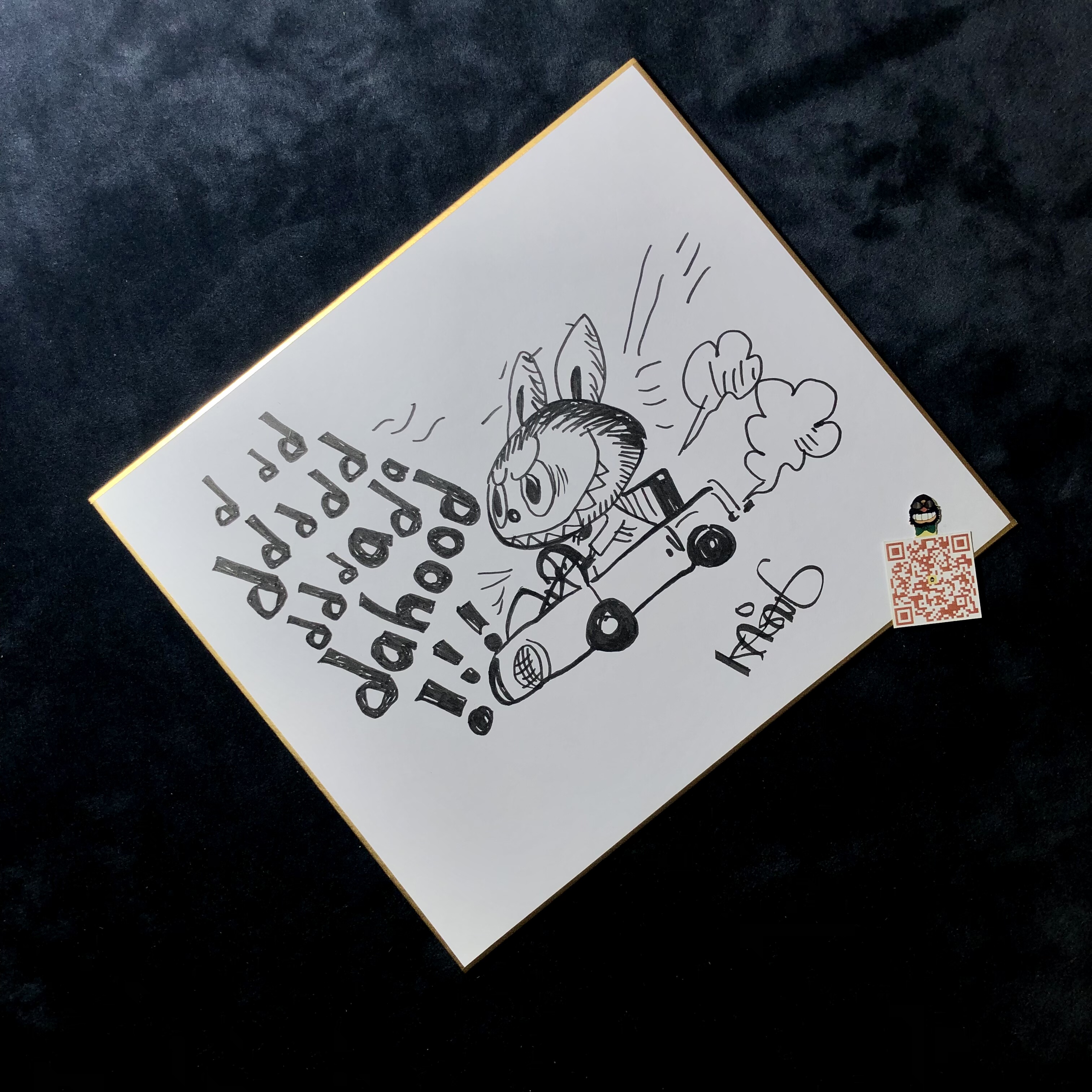 龙家升 KASING LUNG亲绘并签名 THE MONSTERS LABUBU 拉布布 色纸