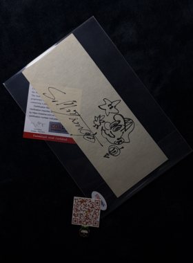 宫本茂Shigeru Miyamoto超级马里奥 任天堂 亲笔签名 签绘纸 证书