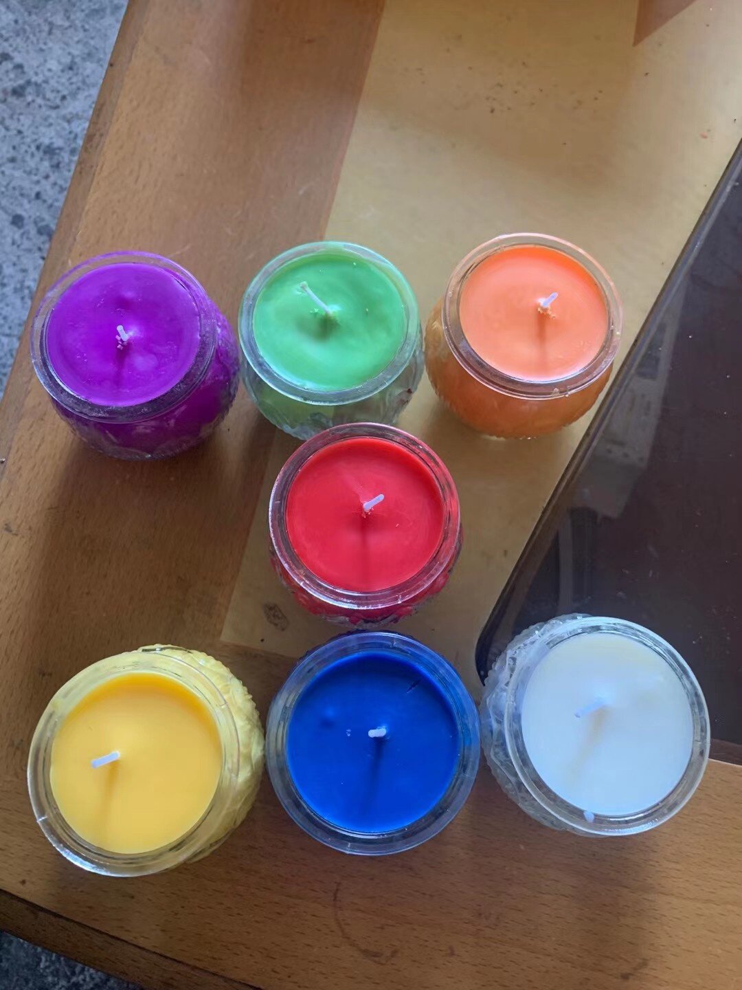 供佛酥油灯 7彩平口莲花灯24小时七色七盏心灯道家灯仙家长明灯