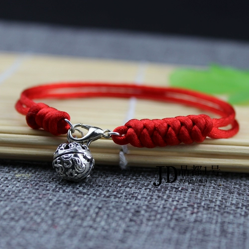 Агатовый браслет на ногу, браслет из красной нити, модный колокольчик, в корейском стиле