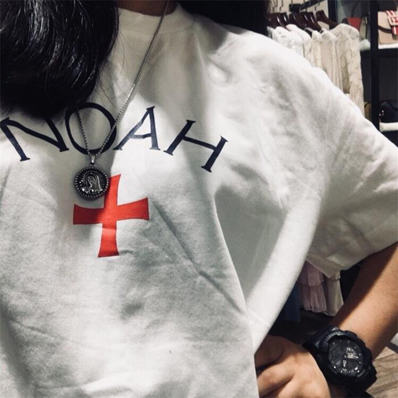 夏季潮牌余文乐noah十字架短袖t恤男女印花纯棉美式休闲ins情侣装