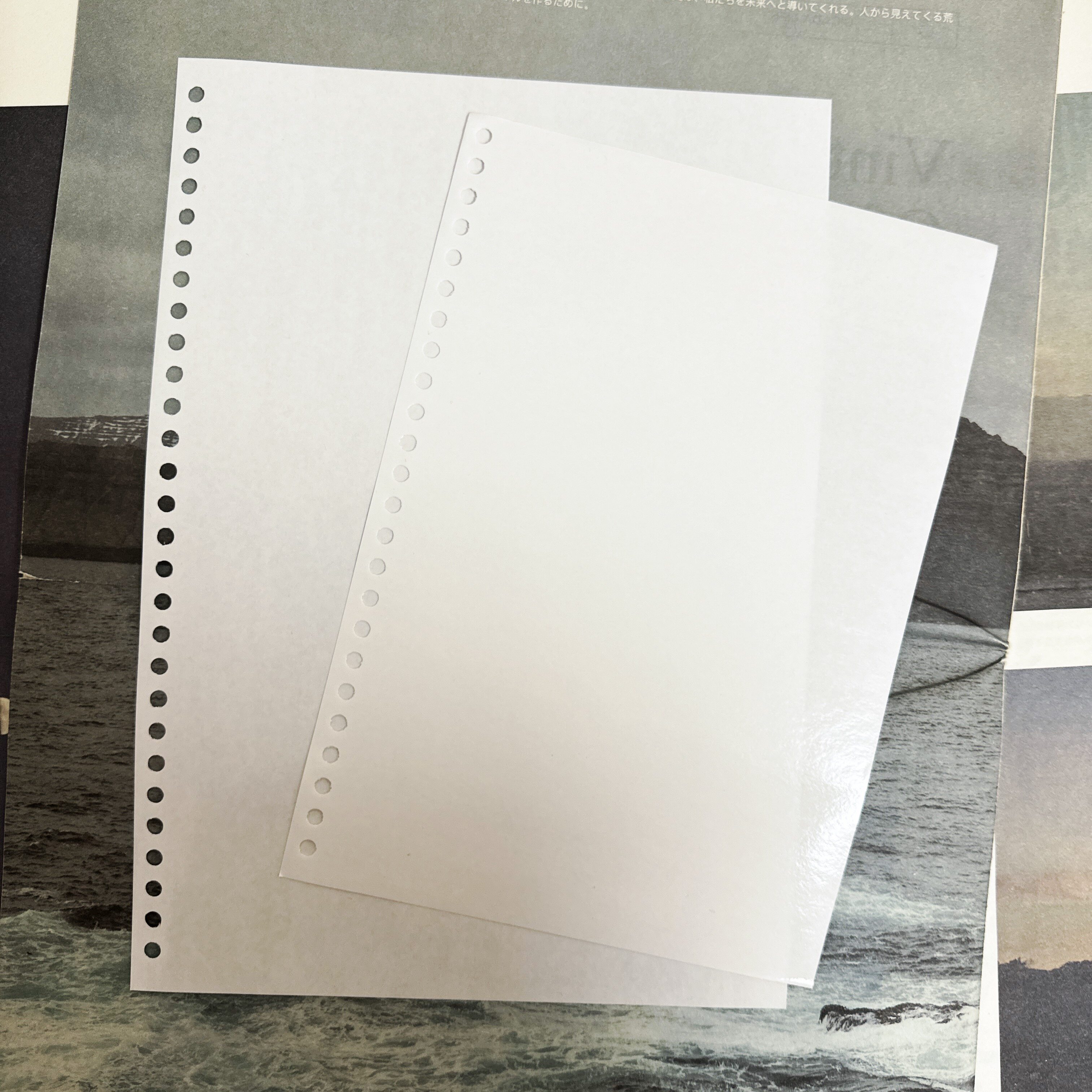 米白色120克A5B5道林纸｜双面光离形纸打孔内页替换纸手帐胶带