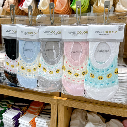 vividcolor短袜夏女防掉爱心船袜