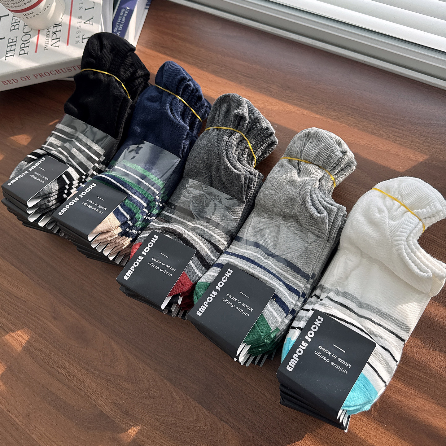 韩国东大门代购袜子男短袜EMPOLE春夏条纹防滑隐形低帮不掉跟船袜