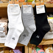 韩国进口东大门袜子女秋冬新款 蝴蝶结甜美女士棉袜ins风潮中筒袜