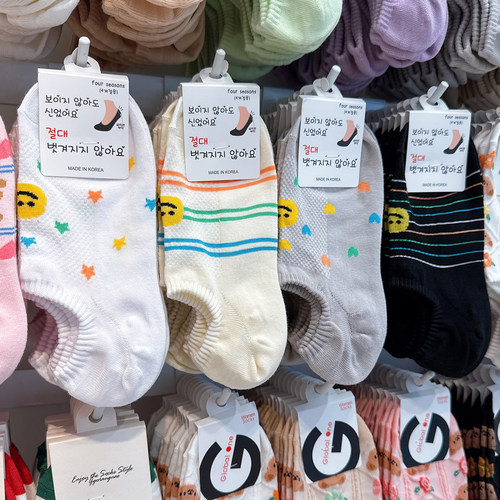 韩国吸汗女棉夏透气防滑隐形船袜