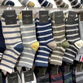 韩国袜子男潮流ggorangnae东大门代购 条纹街头运动吸汗棉袜 秋冬款