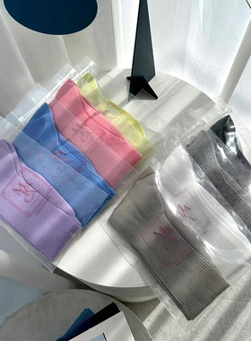 MARCA韩国进口东大门袜子女糖果色百搭春秋长袜堆堆坑条纹小腿袜