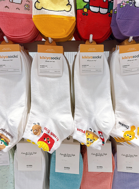 韩国进口袜子女新款kikiyasocks四季卡通美食少女袜低腰白色短袜