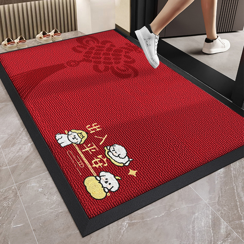 百菲红色高级入户门地垫大门口
