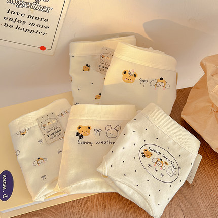 逃跑熊兔~内裤纯棉裆7a抗菌裆a类棉甜美少女韩系学生可爱中腰新款