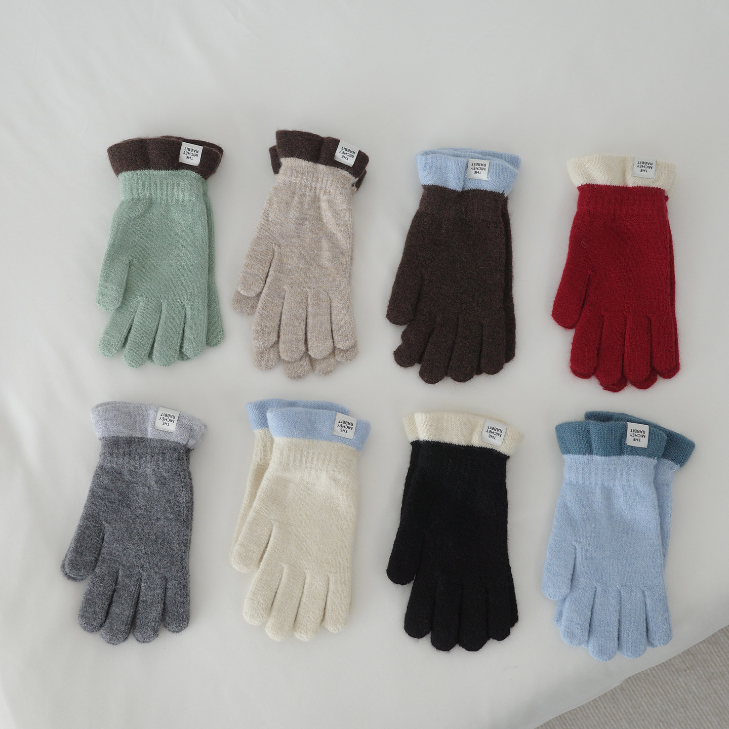 软软的~撞色荷叶边百搭简约可露指触屏含羊毛保暖分指手套 包邮,服饰配件/皮带/帽子/围巾,手套,淘宝优惠券,粉丝福利购,淘宝优惠卷