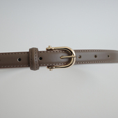 包邮 小物商店 极简约百搭窄长D形金色扣女士二层皮牛皮带