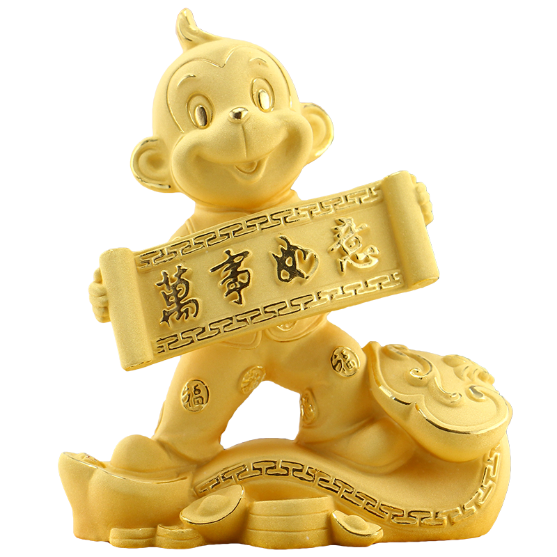 绒沙金生肖猴新年客厅开业礼品