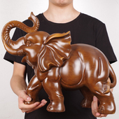 招财大象摆件一对客厅家居玄关办公室桌公司店铺乔迁开业树脂礼品