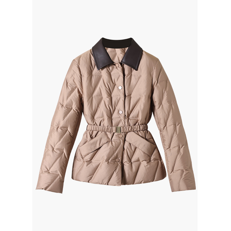 【LR定单】2025秋冬新款翻领长袖羽绒服女收腰显瘦85鹅绒保暖外套