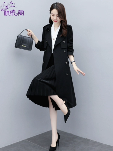 Длинный весенний осенний плащ, модное элитное пальто, средней длины, 2025 года, городской стиль, в британском стиле