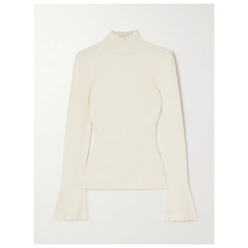 pswl Proenza Schouler White Label Phyllis 条纹罗纹针织高领