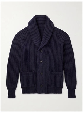 ANDERSON  SHEPPARD 青果领罗纹 针织针织开衫男中性复古毛衣针