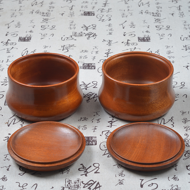 弈流花梨木棋罐本因坊型笥超大装