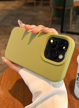 不发黄豆蔻绿适用小米14pro手机壳13液态硅胶红米K70e简约K60至尊版ultra防摔note13磨砂T芥末橄榄绿大孔软+