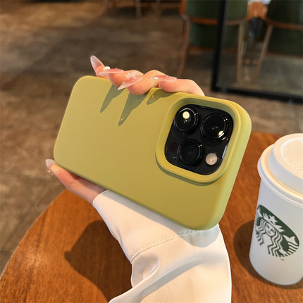 不发黄豆蔻绿适用小米14pro手机壳13液态硅胶红米K70e简约K60至尊版ultra防摔note13磨砂T芥末橄榄绿大孔软+